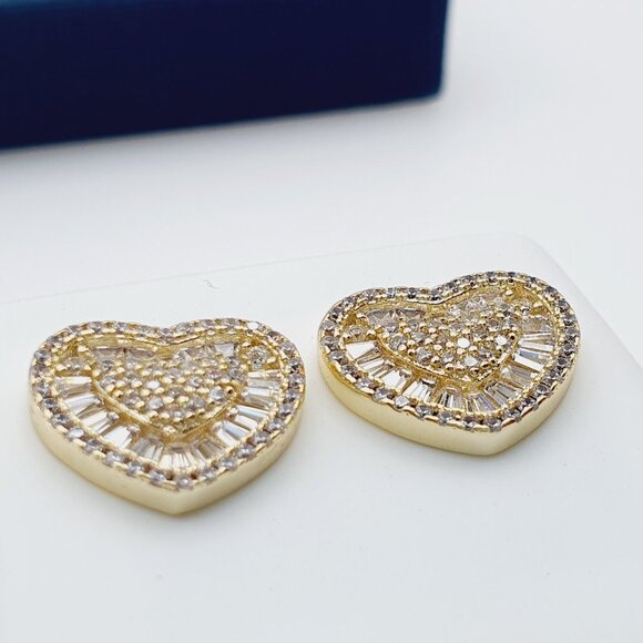"14K Gold Plated Cubic Zircon Earrings, EVBRS555 - Picture 9 of 10